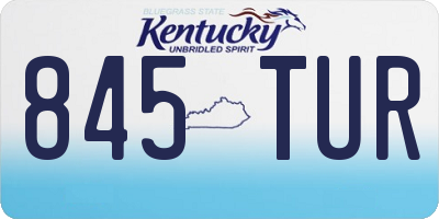 KY license plate 845TUR
