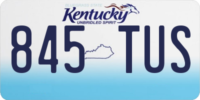 KY license plate 845TUS