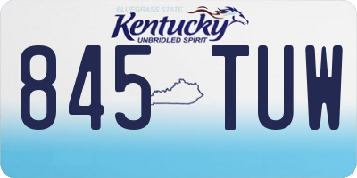 KY license plate 845TUW