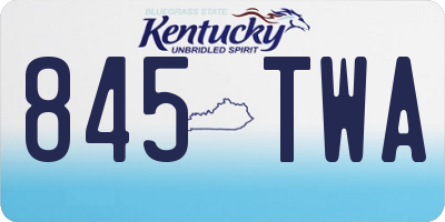 KY license plate 845TWA