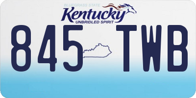 KY license plate 845TWB