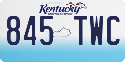 KY license plate 845TWC