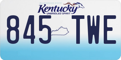 KY license plate 845TWE