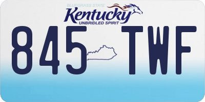 KY license plate 845TWF