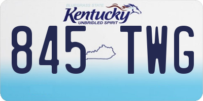 KY license plate 845TWG