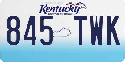 KY license plate 845TWK