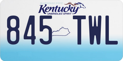 KY license plate 845TWL