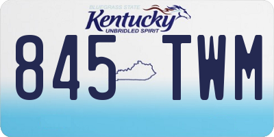 KY license plate 845TWM