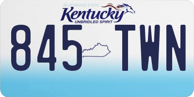 KY license plate 845TWN