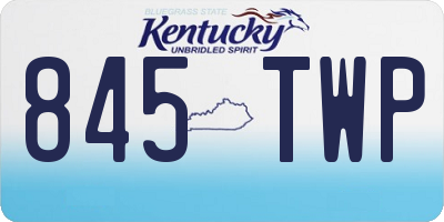 KY license plate 845TWP
