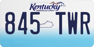 KY license plate 845TWR