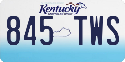 KY license plate 845TWS
