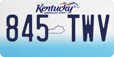 KY license plate 845TWV