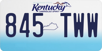 KY license plate 845TWW