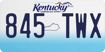 KY license plate 845TWX