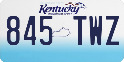 KY license plate 845TWZ