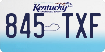 KY license plate 845TXF