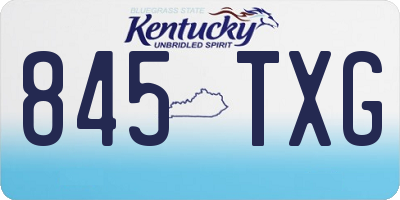 KY license plate 845TXG