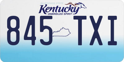 KY license plate 845TXI