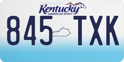 KY license plate 845TXK