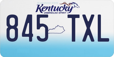 KY license plate 845TXL