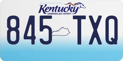 KY license plate 845TXQ