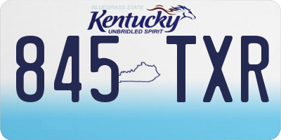 KY license plate 845TXR