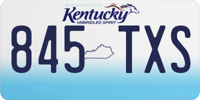 KY license plate 845TXS