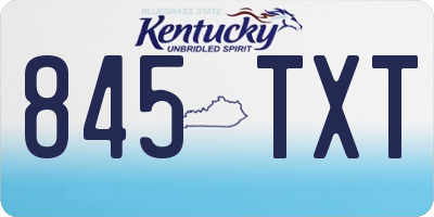 KY license plate 845TXT