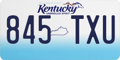 KY license plate 845TXU