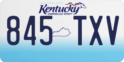 KY license plate 845TXV