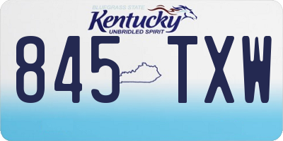 KY license plate 845TXW