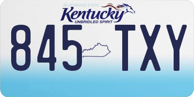 KY license plate 845TXY