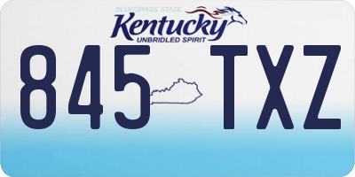 KY license plate 845TXZ