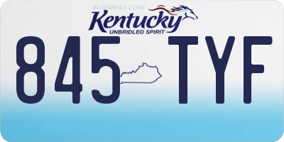 KY license plate 845TYF