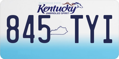 KY license plate 845TYI