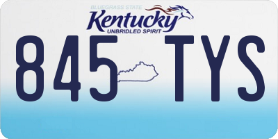 KY license plate 845TYS