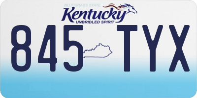 KY license plate 845TYX