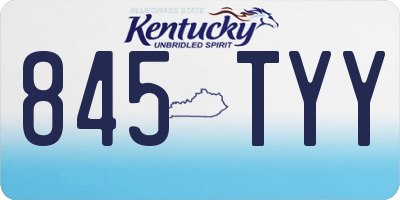 KY license plate 845TYY