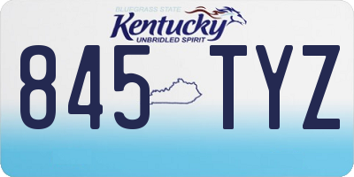 KY license plate 845TYZ