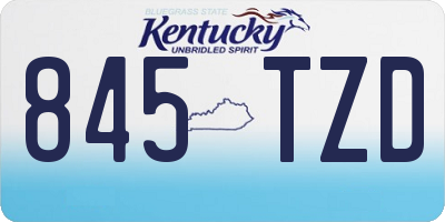 KY license plate 845TZD