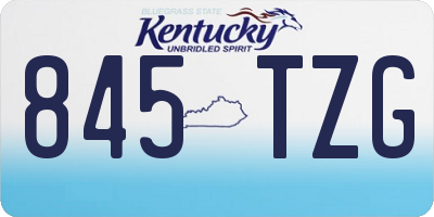 KY license plate 845TZG