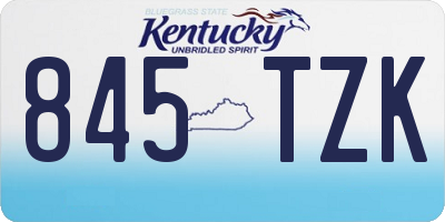 KY license plate 845TZK
