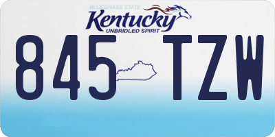 KY license plate 845TZW