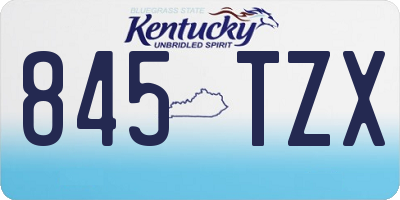 KY license plate 845TZX