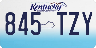 KY license plate 845TZY