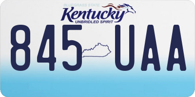 KY license plate 845UAA