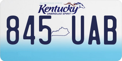 KY license plate 845UAB