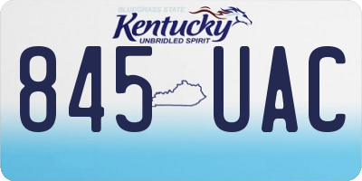 KY license plate 845UAC