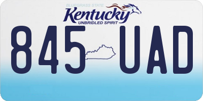 KY license plate 845UAD
